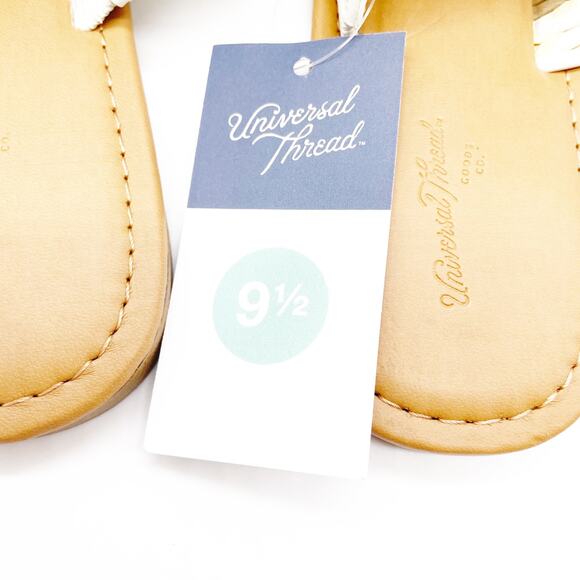 Universal Thread Women's Anita Wide Width Two-band Slide Sandals Beige Size 9.5 - Picture 6 of 7